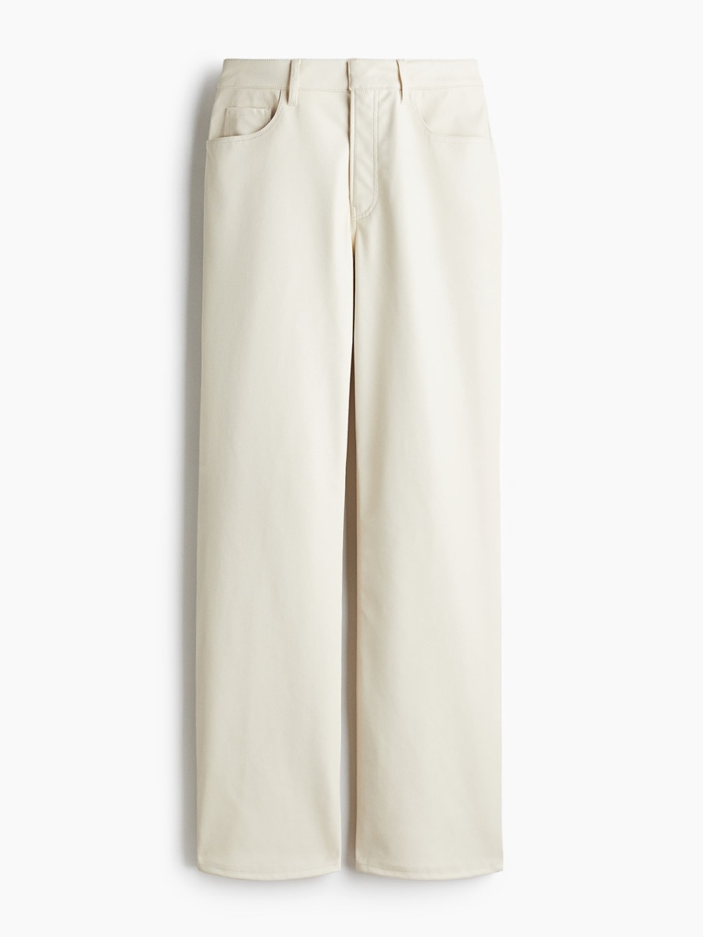 Cream Wide-Leg Women’s faux leather